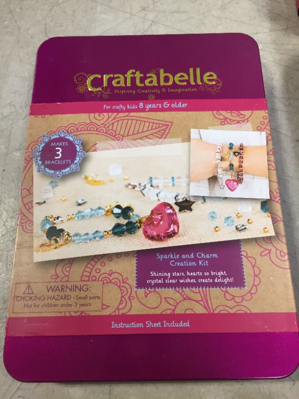 Photo 2 of Craftabelle – Sparkle and Charm Creation Kit – Bracelet Making Kit – 141pc Jewelry Set with Crystal Beads – DIY Jewelry Sets for Kids Aged 8 Years +