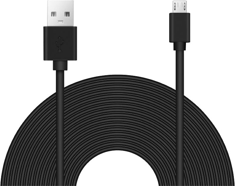 Photo 1 of 25ft Power Extension Cable Compatible with Blink Mini, Xbox Series X, Echo Connect, Nintendo Switch, Ps4 Controller, and Cameras - Black -
