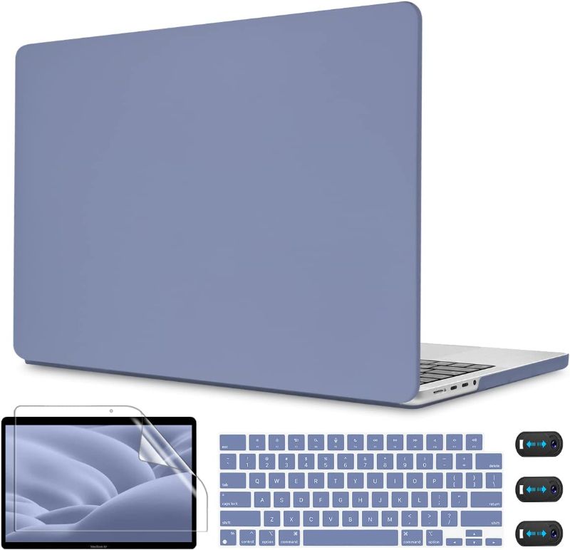Photo 1 of CISSOOK Cover for MacBook Pro 16 Inch Case A2485 2021 2022 Release, Plastic Hard Shell Case with Keyboard Cover+ Screen Protector for MacBook Pro 16.2" 2021 M1 Pro/Max with Touch ID, Lavender Gray
