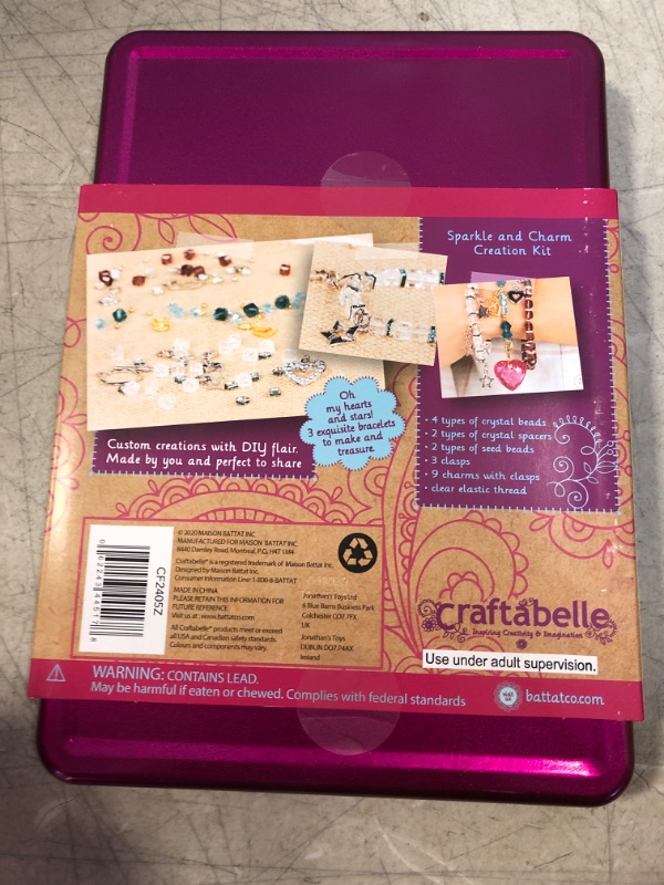 Photo 3 of Craftabelle – Sparkle and Charm Creation Kit – Bracelet Making Kit – 141pc Jewelry Set with Crystal Beads – DIY Jewelry Sets for Kids Aged 8 Years + -- FACTORY SEALED --
