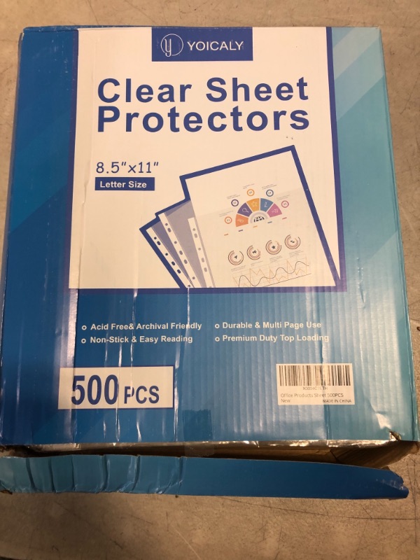 Photo 2 of 500 Pcs Clear Sheet Protectors for 3 Ring Binder, Page Protectors 8.5 x 11, Top Loading Document Protectors, Plastic Sleeves for Binders for Multiple Photos or Printing Paper.
