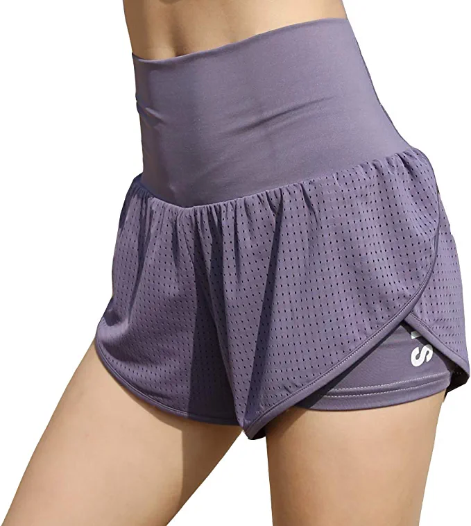 Photo 1 of EDENCOMERS Women Workout Running Shorts,Active Yoga Gym Sport Shorts with Liner 2 in 1 XL
