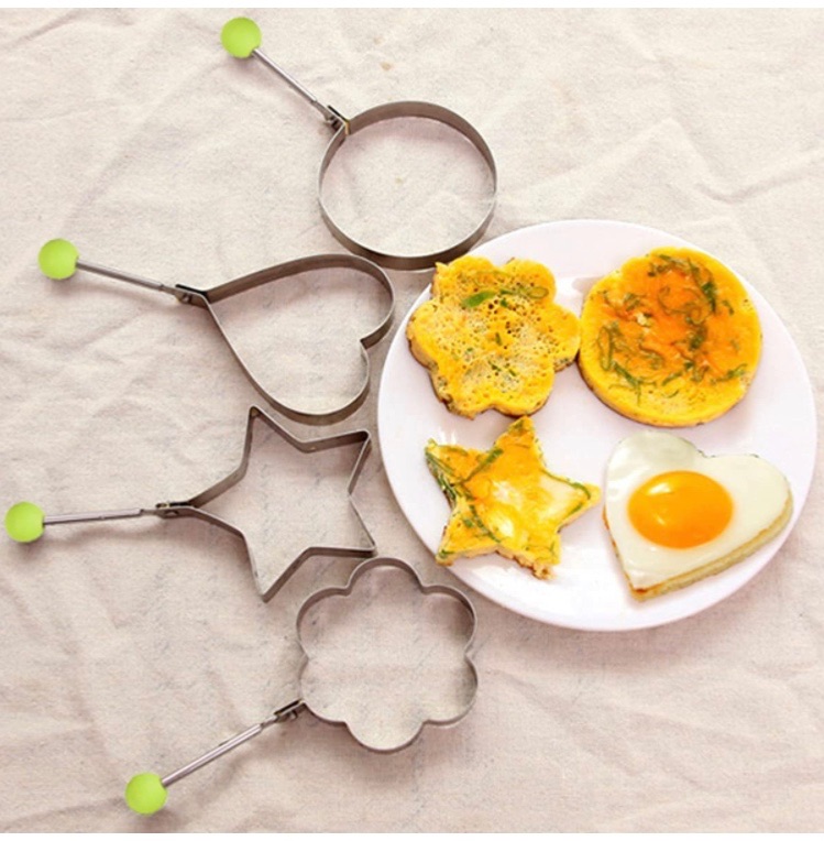 Photo 2 of Eggs Rings 4 Pack?Simple Stainless Steel Egg Cooking Rings, Pancake Mold for frying Eggs and Omelet Food Grade Egg Cooking Rings,Stainless Steel Fried Egg Mold,Pancake Rings,Fried Egg Ring Mold