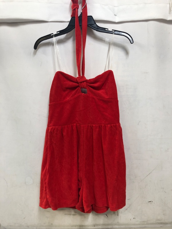 Photo 2 of Women's Towel Terry Romper - Wild Fable Red S
