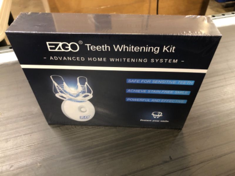 Photo 2 of  Teeth Whitening Kit with LED Light, 5 X LED Fast-Result Teeth Whitener with Carbamide Peroxide Teeth Whitening Gel, Non-Sensitive Tooth Whitening Kit Remove Stains from Coffee and Soda (blue kit)
-FACTORY SEALED-