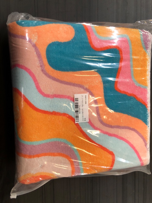 Photo 1 of Abstract Rainbow Bathroom Rug 2x3 Faux Wool Area Rug Soft Non-Slip Bath Rugs Modern Geometric Bath Mat Cute Bathroom Rugs Machine Washable Floor Mat Carpet for Bedroom Bathroom Sink

