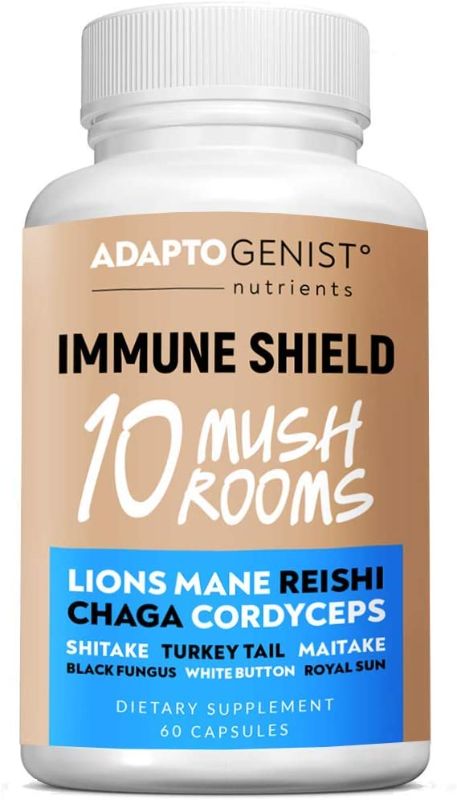 Photo 1 of 10 Mushroom Immune Support Supplement - Lions Mane, Reishi, Chaga, Cordyceps, Turkey Tail, Shitake Extract and More. Immunity Booster Mushroom Complex, Rich in Beta Glucans 60 Capsules
EXP 2/2023
