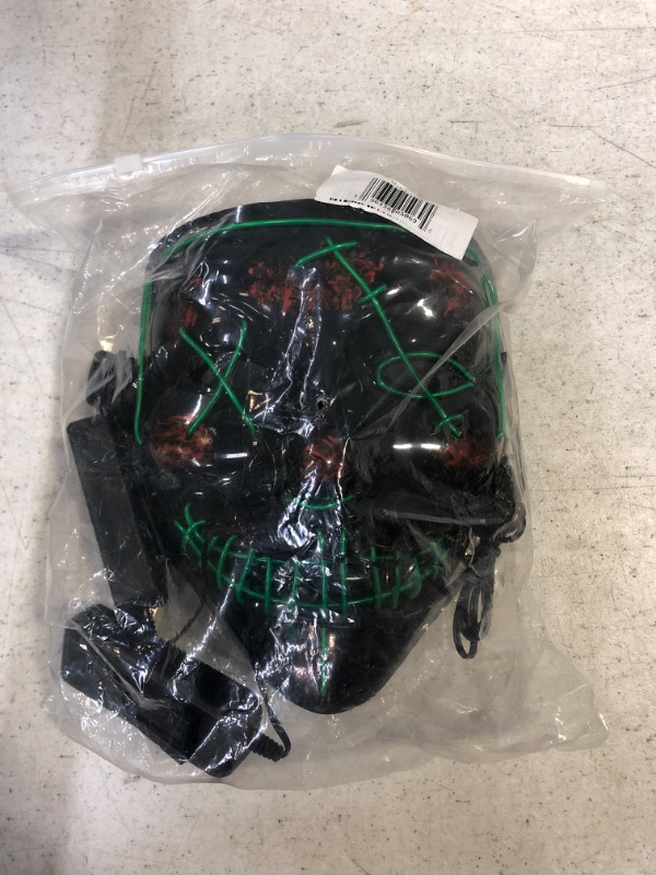 Photo 1 of 2 Pack Purge Masks Led Light Up Masks Scary Masks for Halloween, Festival Cosplay Green+purple