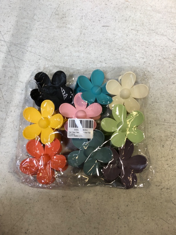 Photo 2 of 6 Pcs Hair Claw Clips Sun Flower Hair Clips, 3 Inch Large Claw Clips for Women Thin Thick Curly Hair Cute Dasiy Hair Clips, 90's Strong Hold Jaw Clip Hair Accessories(6 Colors)