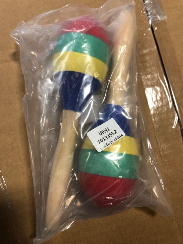 Photo 2 of 2PCS Color Wooden Orff Sand Ball Maraca Percussion Hand-cranked Musical Instrument