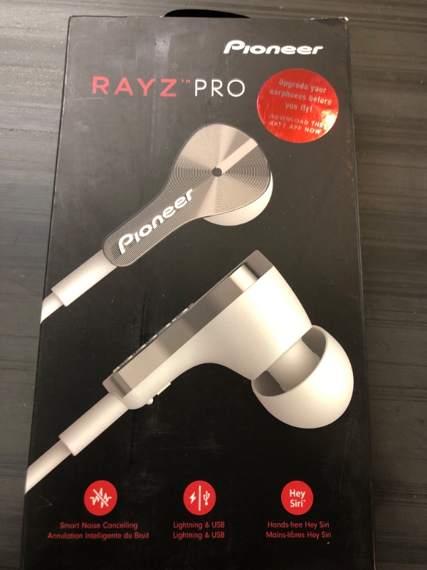 Photo 2 of Pioneer Rayz Pro smart noise-cancelling earbuds are powered by the world's most advanced app-driven personalized audio technology. Rayz Pro includes both Lightning and USB-C adapters for universal compatibility with iOS, Android, Laptops, and Nintendo Swi