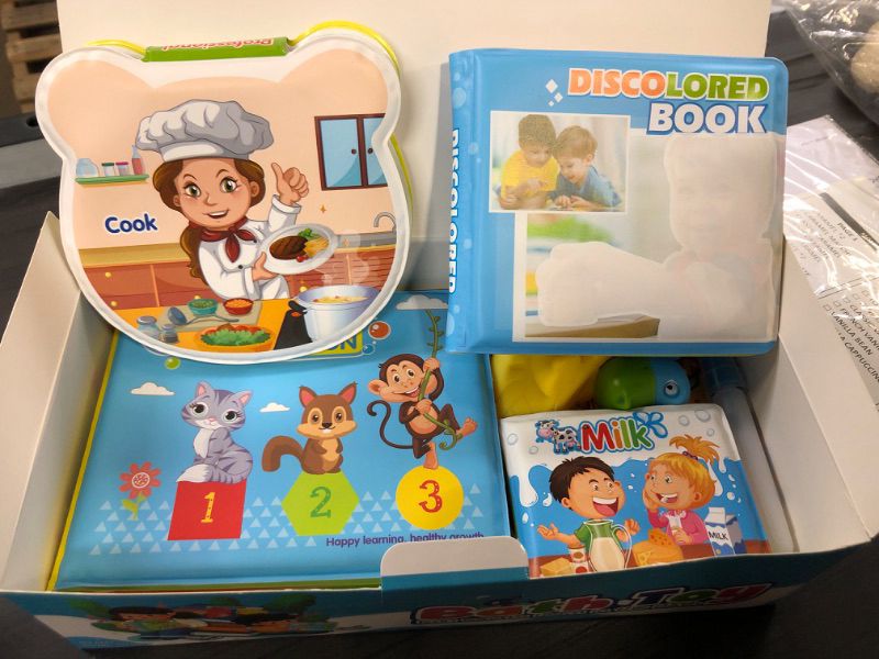 Photo 1 of Baby Bath Toys, Bath Books Interactive Bathtub Toys, Waterproof Soft Baby Shower Books for Toddlers, Early Learning Educational Toys Gifts for Baby Boys Girls 4 5 Years Old