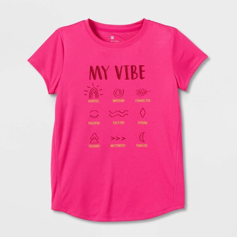 Photo 1 of Girs' Short Seeve 'My Vibe' Graphic T-Shirt - a in Motion, Small