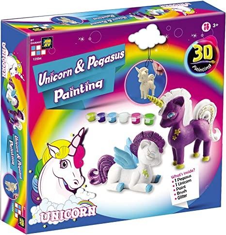 Photo 1 of Amav Toys 3D Unicron & Pegasus Painting Kit - All Inclusive & Ready To Paint - Enhance Creativity, Imagination & Improve Motor Skills - Best DIY Activity - Ideal Present For Unicorn Lovers Aged 3+
