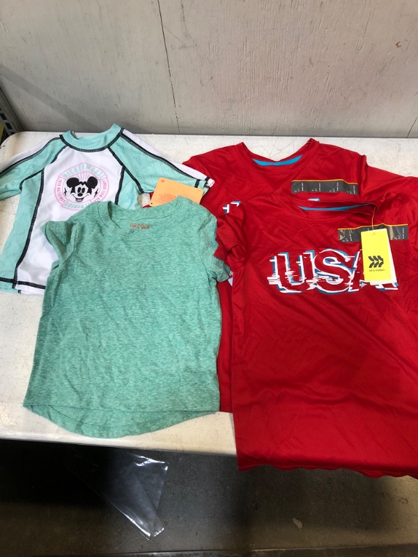 Photo 1 of 4 PCS RANDOM NEW CHILDREN'S CLOTHES, SIZES VARY FROM 3(M) - S(6-7)
