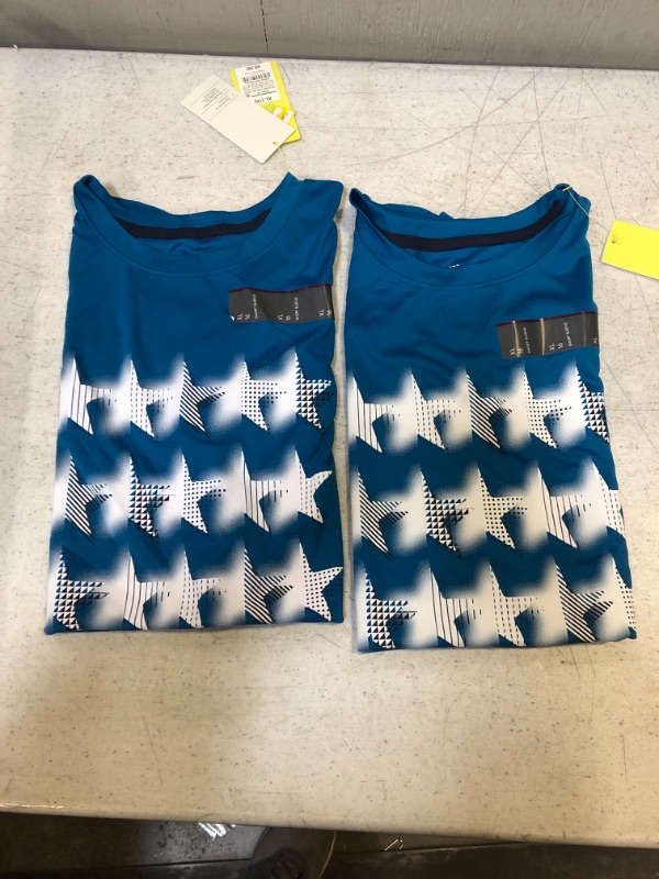 Photo 2 of Boys' Short Sleeve Stars Graphic T-Shirt - All in Motion Blue XL
**2 PACK**