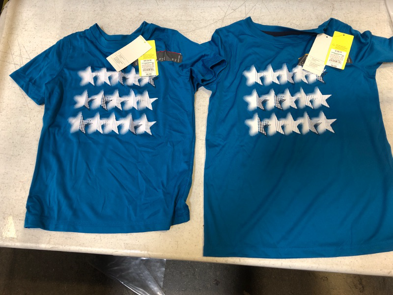 Photo 2 of Boys' Short Sleeve Stars Graphic T-Shirt - All in Motion Blue SIZE XS AND S
**2 PACK**