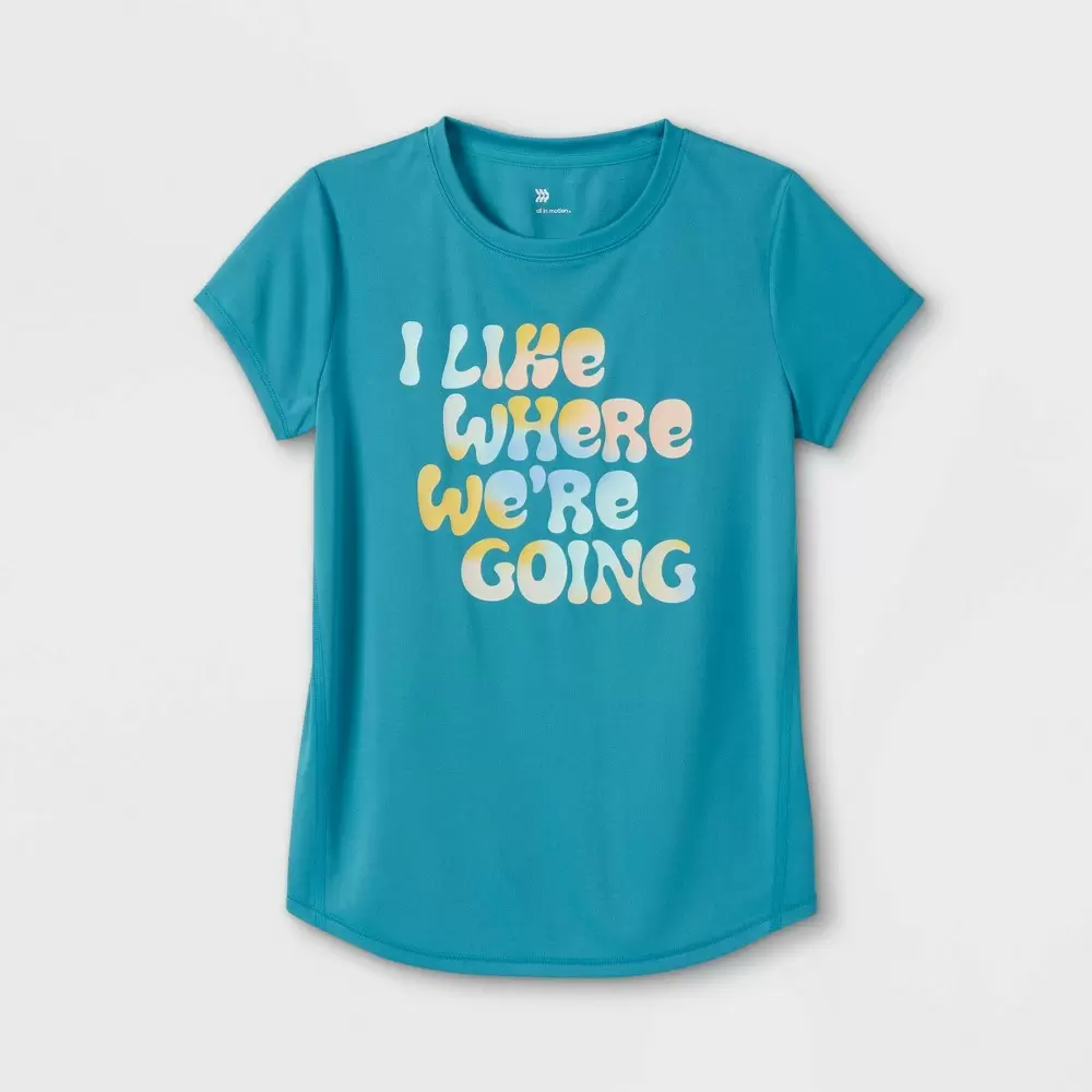 Photo 1 of Girls' Short Sleeve 'I Like Where We're Going' Graphic T-Shirt - All in Motion T
2 PAIRS, SIZE M AND XL