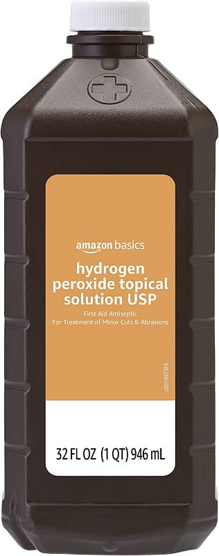 Photo 1 of Amazon Basics Hydrogen Peroxide Topical Solution USP, 32 fluid ounce, Pack of 3
