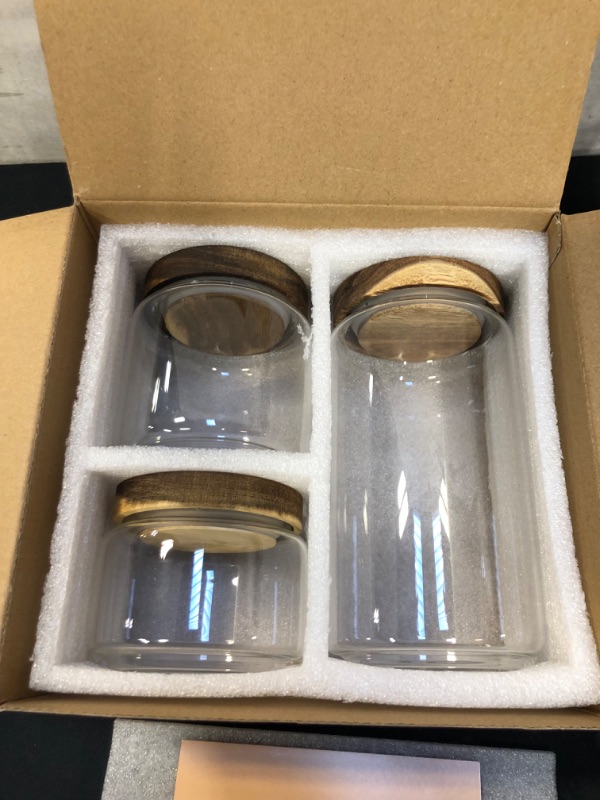 Photo 2 of Airtight Glass Storage Jars with Acacia Lid

