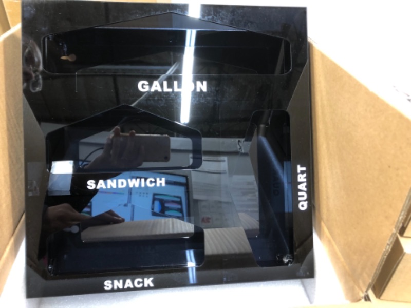 Photo 2 of Ziplock Bag Storage Organizer and Dispenser For Kitchen Drawer, Acrylic Bag Organizer, Magnetic Cover, Food Storage Bag Holders Compatible with Most Brands Gallon, Quart, Sandwich & Snack Bag Size
