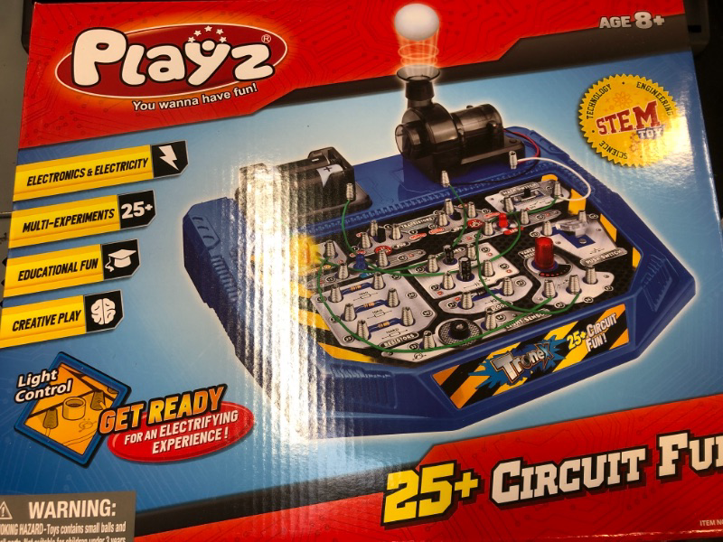 Photo 2 of 
Playz Electrical Circuit Board Engineering Kit for Kids with 25+ STEM Projects Teaching Electricity, Voltage, Currents, Resistance, & Magnetic Science | Gift for Children Age 8, 9, 10, 11, 12, 13+
