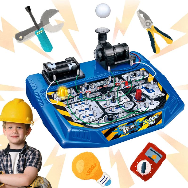 Photo 1 of 
Playz Electrical Circuit Board Engineering Kit for Kids with 25+ STEM Projects Teaching Electricity, Voltage, Currents, Resistance, & Magnetic Science | Gift for Children Age 8, 9, 10, 11, 12, 13+
