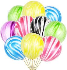 Photo 1 of 25pcs Marble Balloons Agate Balloons Tie Dye Balloons Latex Balloons 12 inch, Random Colors Marble Tie Dye Swirl Party Balloons Birthday Balloons