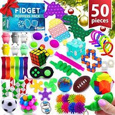 Photo 1 of (50 Pcs) Fidget Toys Stocking Stuffers for Kids Pop Its It Gift Ideas Fidgets Gifts Boys Girls Party Favors Sensory Toy Bulk Pack Stress Autistic Autism Treasure Classroom Prizes Ages 3-12 Years Old
