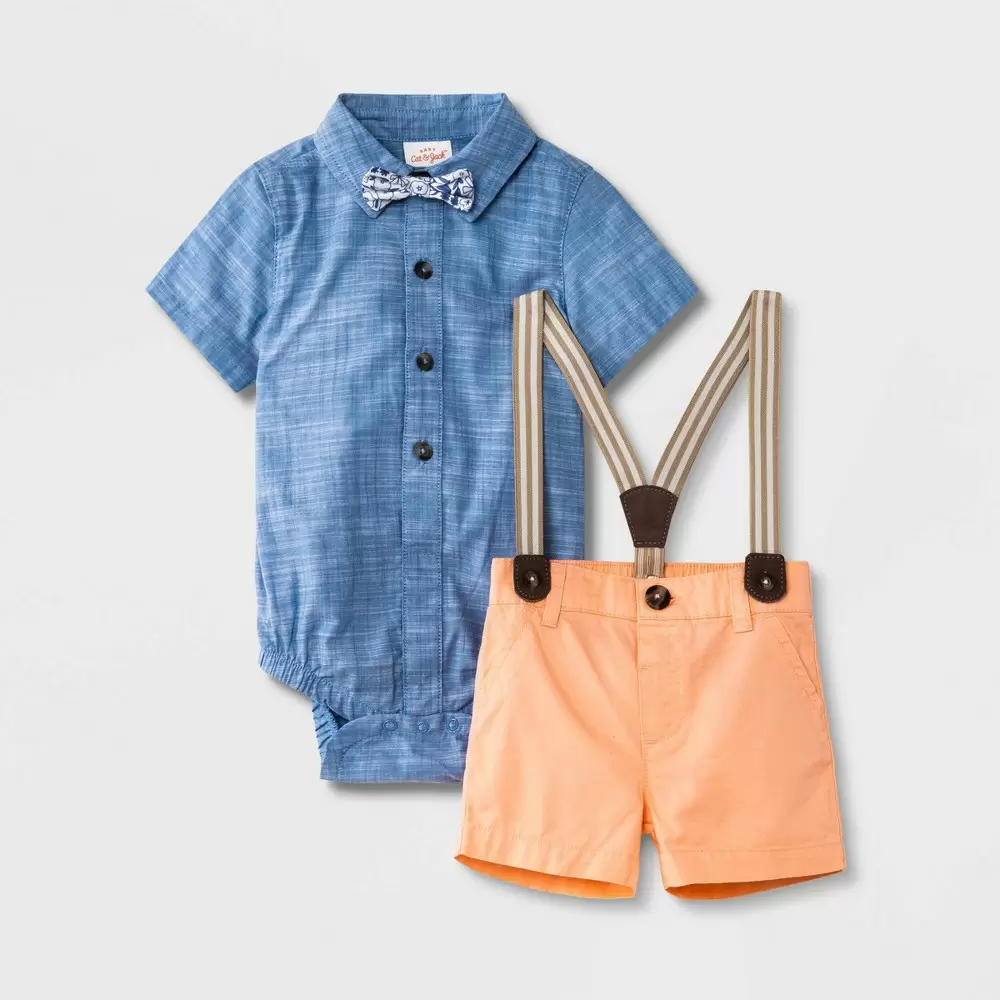 Photo 1 of Baby Boys' Chambray Top & Shorts Set - Cat & Jack Blue 0-3M