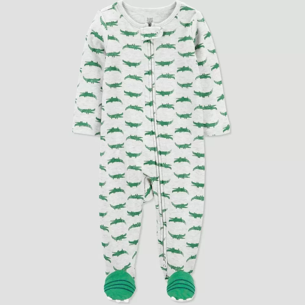 Photo 1 of Baby Boys' Alligator Footed Pajama - Just One You made by carter's Heather Gray
newborn