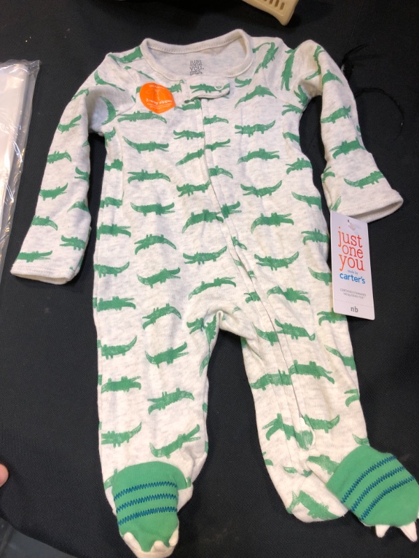 Photo 2 of Baby Boys' Alligator Footed Pajama - Just One You made by carter's Heather Gray
newborn