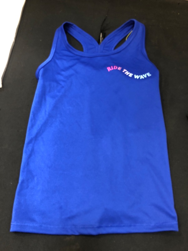 Photo 1 of Girls' 'Ride The Wave' Graphic Tank Top - All in Motion Blue XS