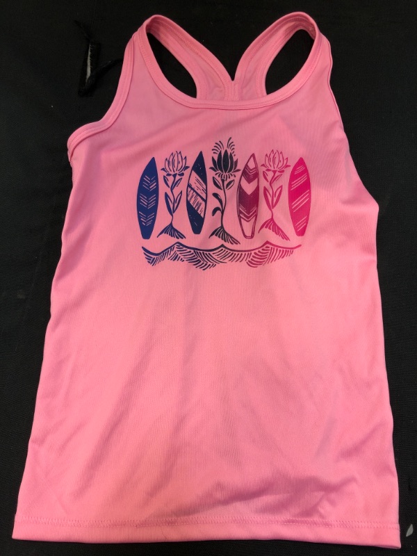 Photo 2 of Girls' Surfboard Graphic Tank Top - All in Motion Light Pink XS