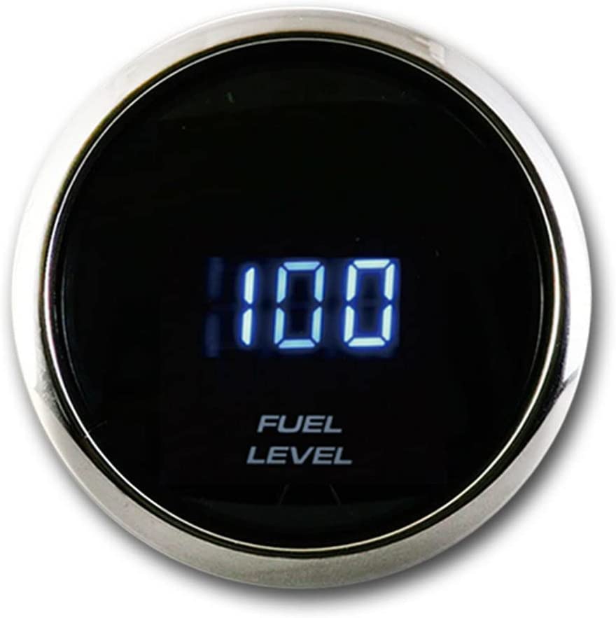 Photo 1 of MOTOR METER RACING Universal Electronic Digital Fuel Level Gauge Meter with Blue LED - 240-33ohm - 2-1/16" 52mm - for Car, Truck, Yacht, Boat, Marine
