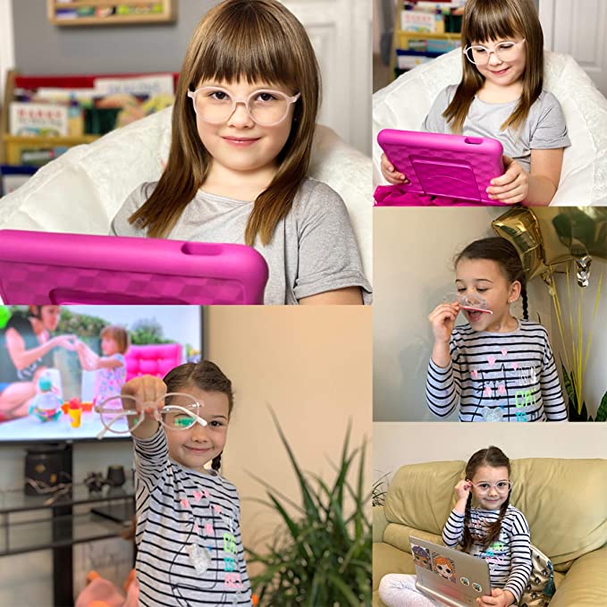 Photo 2 of Blue Light Glasses For Kids, Scented Glasses for Boy Girl, Ease Computer And Digital Eye Strain