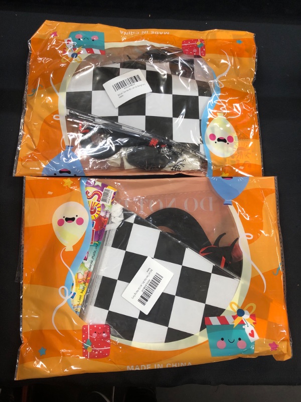 Photo 3 of BeYumi Race Car Two Fast Birthday Decorations Party Supplies with Black and White Checkered Triangle Flags Pennants Banner Latex Balloons for Kids Boys Let’s Go Racing Theme 2nd Birthday Sports Event - 2 Packs