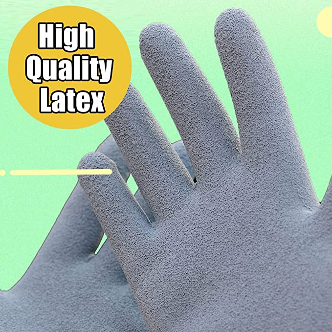 Photo 3 of 3 Pairs Kids Gardening Gloves-Children Grippy Rubber Coated Garden Work Glovesfor 5-15 year old,3 sizes,Yellow,Children Yard Work Gloves, Soft Safety Rubber Gloves,Gifts for Little Gardeners