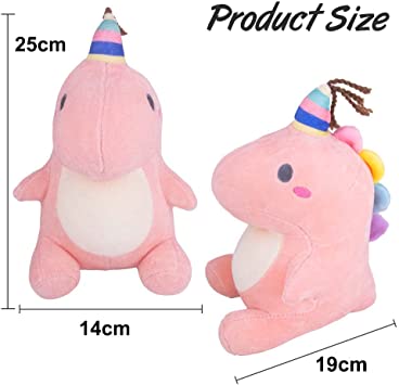 Photo 2 of Dinosaur Plush Dino Stuffed Animal Birthday for Kids Cute Soft Dino Plush Toy Pillow Home Decor (Pink, 9 Inches