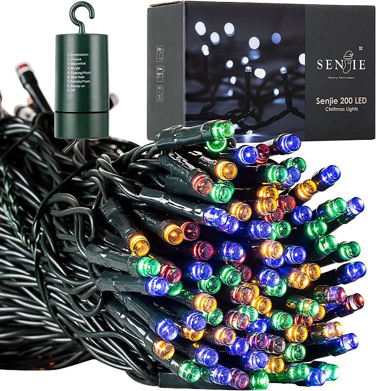 Photo 1 of Christmas Lights for Xmas Trees,67 FT 200 LED Battery Operated String Lights with auto Timer,Waterproof 8 Mode Functions Multicolor Lights for Home, Garden, Party and Holiday Decoration Colored
