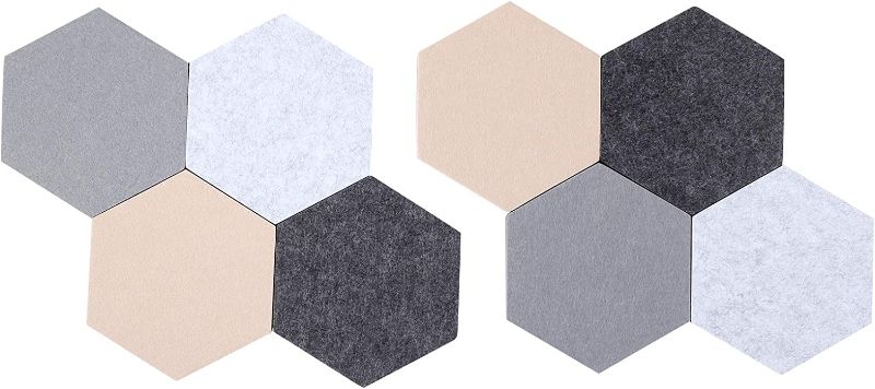 Photo 1 of 8Pcs Hexagon Felt Bulletin Board(5.9×6.7×0.6in),Pin Board Memo Board for Home Office Classroom (Set A)
