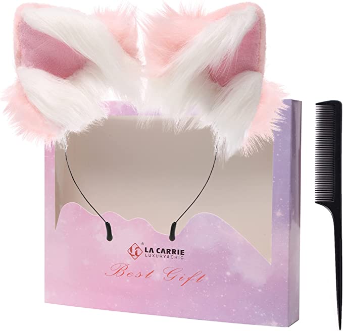 Photo 1 of LA CARRIE Handmade Wolf Cat Fox Faux Fur Furry Ears Headwear Party Cosplay Halloween Costume
