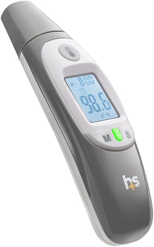 Photo 1 of HealthSmart Compact Instant Read Infrared Digital Ear Thermometer, Measures Ambient Air Temperatures, Fahrenheit and Celsius Readings, Gray
