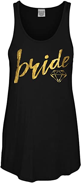 Photo 1 of COLORBEAR Women's Bride Tribe W/Gold Foil Graphic Scoop Neck Tank Top S
