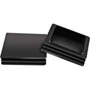 Photo 1 of 4 Inch Square Plastic Plugs, 4Pcs Tubing End Caps Black Plastic Square Plugs