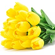 Photo 1 of 20pcs Artificial Tulips PU Touch Single Stem Fake Flower Bouquet 