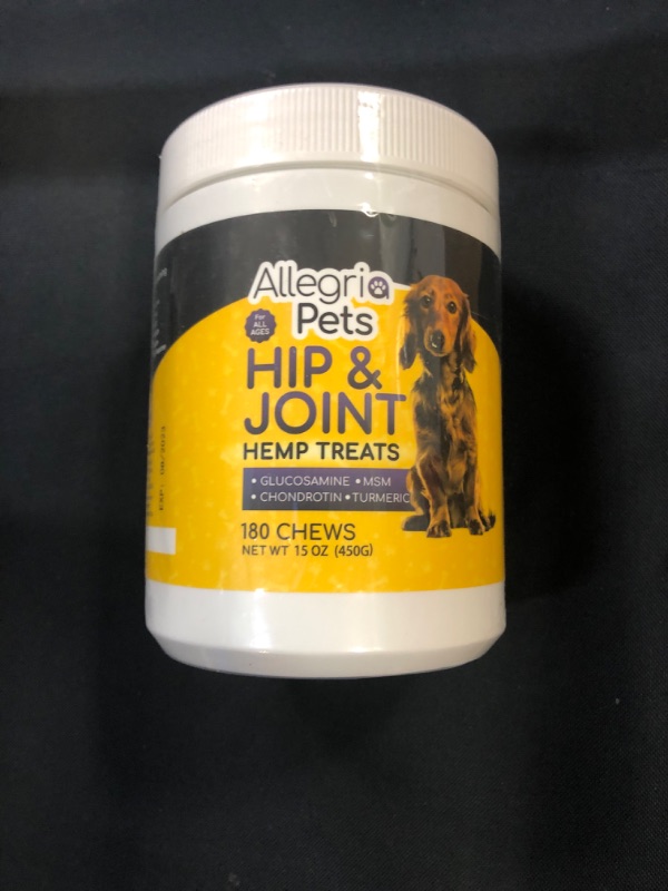 Photo 3 of 180 Hemp Treats with Glucosamine for Dogs | Hip & Joint Support Supplement with Turmeric, Chondroitin, MSM, Hemp Oil + Powder - Natural Soft Dog Chews for Pain Relief & Improved Mobility EXP 08/23