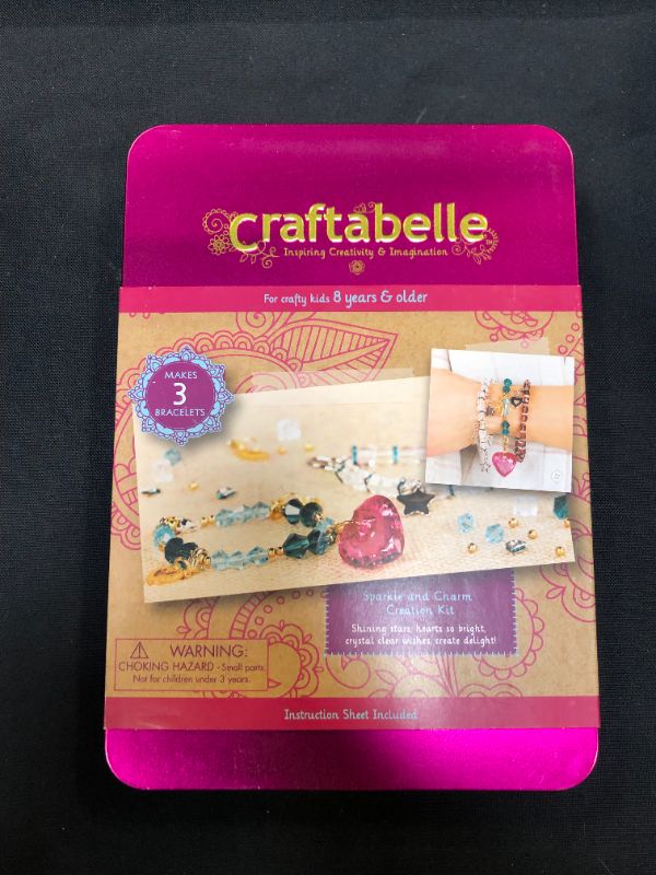 Photo 2 of Craftabelle – Sparkle and Charm Creation Kit – Bracelet Making Kit – 141pc Jewelry Set with Crystal Beads – DIY Jewelry Sets for Kids Aged 8 Years +
