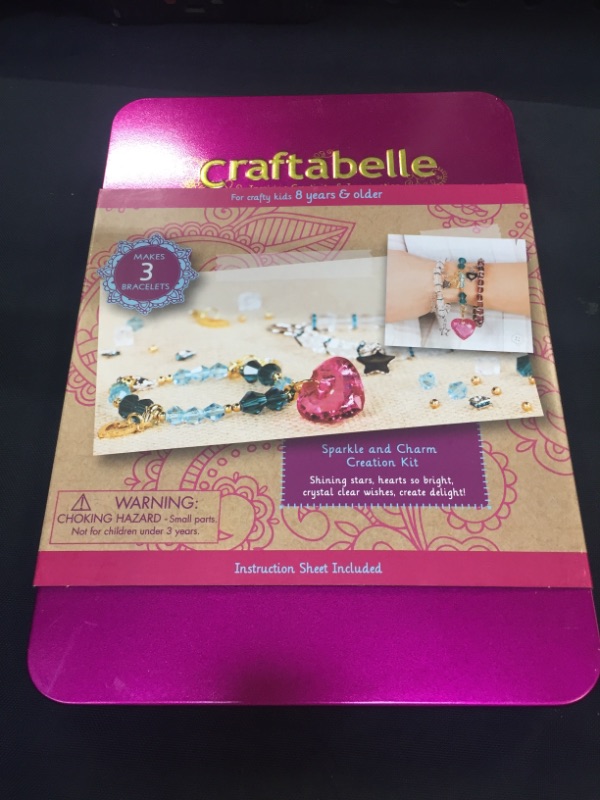 Photo 2 of Craftabelle – Sparkle and Charm Creation Kit – Bracelet Making Kit – 141pc Jewelry Set with Crystal Beads – DIY Jewelry Sets for Kids Aged 8 Years +