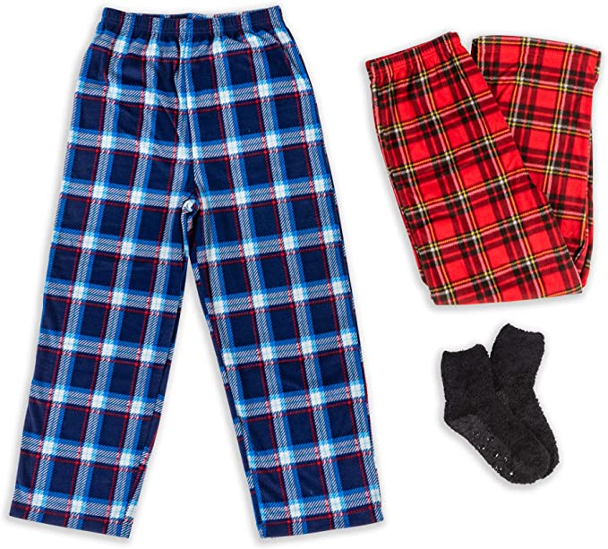 Photo 1 of Mad Dog Concept Boy’s Sleepwear Super Soft Micro Fleece 2-Pack Pajama Pants + Slipper Socks. SIZE MEDIUM (6-8)